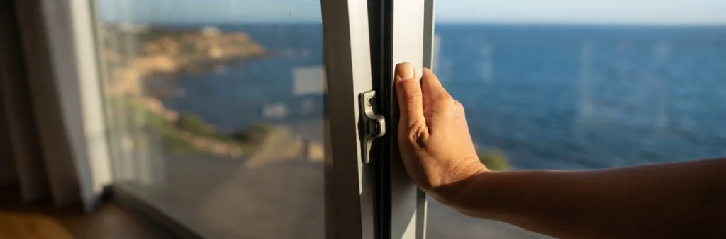 Sliding door lock on an established Hallett Cove coastal home